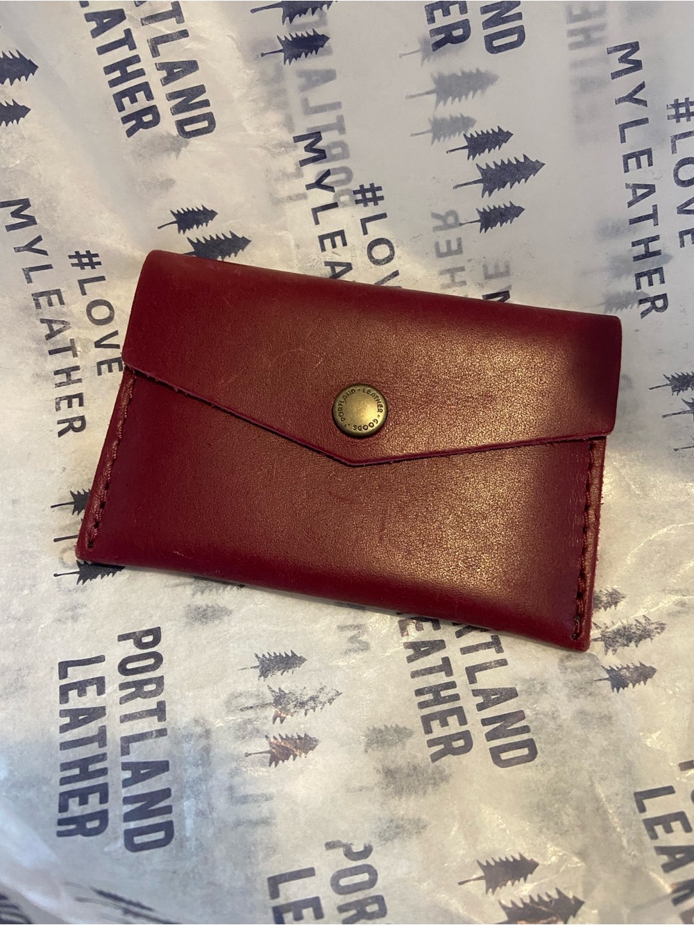 Portland Leather Goods mini envelope boysenberry